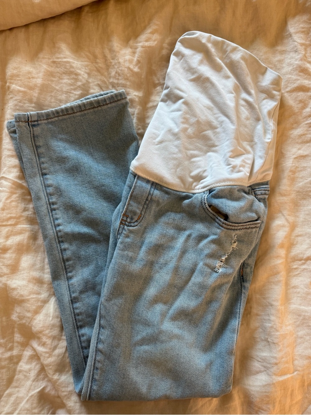 Hatch Light Blue Skinny Maternity Jeans with White Panel
